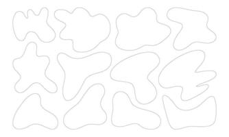 Minimalist Abstract Organic Blob Shape. A collection of 12 hand drawn abstract blob shapes with organic flowing contours and modern minimalist style perfect for creative backgrounds and design element vector