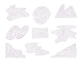 Textured Abstract Blob Shape Collection. A collection of 9 abstract blobs with unique dash and dot textures perfect for artistic layouts and modern design elements vector