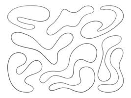 Fluid Abstract Freeform Blob Shape. A collection of 9 abstract fluid blob shapes with soft curves and natural freeform contours ideal for modern design backgrounds and organic compositions vector