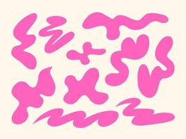 Abstract Pink Blob Shape Collection. A collection of 10 abstract pink blobs with playful curves and organic flow perfect for creative accents and modern layouts vector