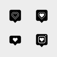 Heart Shape Message Icons Designs - Chat Bubbles with heart Shape - Heart Shape Chatting Icon Designs vector