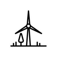 Windmill and tree Icon vector