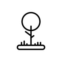 Tree and grass icon vector