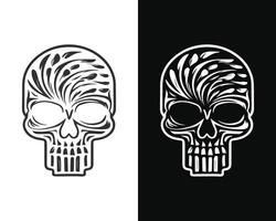Sleek Skull Design on Split Black and White Background vector