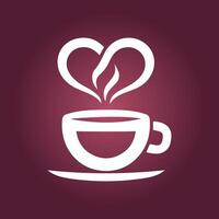 Coffee Mug with Romantic Heart Foam Design vector