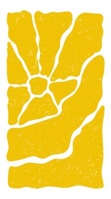 Graphic Fun Hippie Poster. Abstract Summer Wallpaper. Retro Groovy Sun Background. Abstract Wave Ray Pattern in Trendy 70s Style. Boho Colorful Groovy Sun Psychedelic Vintage Background.