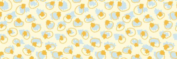 Plain yellow seamless pattern with unique abstract spotted. Hand drawing organic circular shapes background. Contemporary minimalist print ornament vector