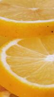 tropical Many Lemon slice at turn table Many fresh lemons at table Citrus background video
