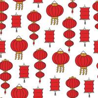Chinese red paper lanterns seamless pattern for backgrounds, prints, wallpaper, scrapbooking, stationery, wrapping paper, etc. EPS 10 vector
