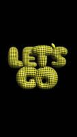 word LETS GO vertical typography, on alpha transparent background motion graphic animation video