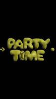 Vertical PARTY Time 3d animated text. Words Party Time 3d text. Design text element branding. Flying object. video