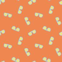 seamless minimal colorful sunglasses repeat pattern in orange background vector