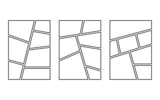 Collection of blank templates for collage grid manga comic storyboard layout panels. Grids for manga storyboard. Layouts for photo collage vector