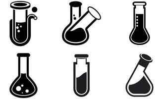 Laboratory Flask and Test Tube Icons vector