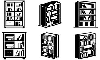 Bookshelf Icons Set design vector