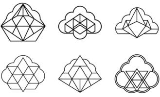 Geometric Diamond and Cloud design vector