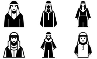Arabian Silhouette Characters Set design vector