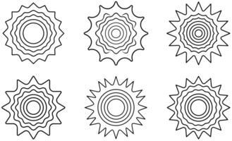 Abstract Sun and Spiral Shapes set vector