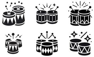 Festive Drums Icon Set design vector