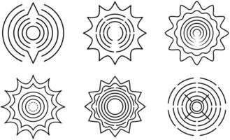 Abstract Sun and Spiral Shapes design vector
