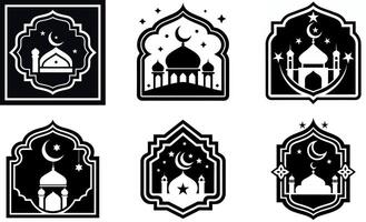 Islamic Eid Decorative Borders set design vector