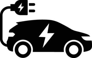 Minimalist EV Icon with Plug And Lightning vector