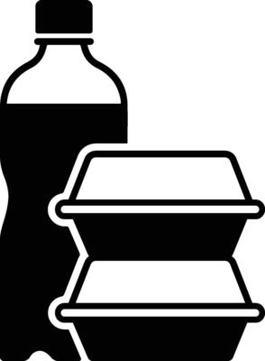 Minimalist silhouette Takeaway Food Delivery Icon