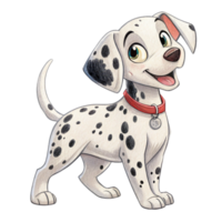 A dalmatian dog with a red collar png