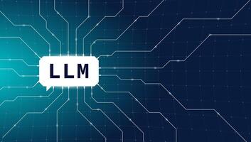 Futuristic AI background with large language model, neural network and big data visualization. Abstract illustration for machine learning, analytics or advanced technology concept. vector