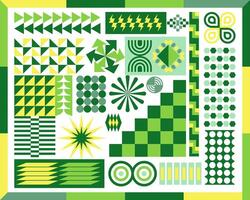Swiss bauhaus shape background retro green illustration element, colorful, playfull, graphic event identity editable vector