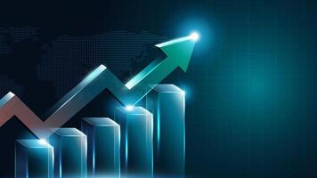 Abstract Business Background, Transparent growth chart and arrow, progress financial success concept. vector