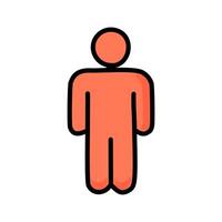 man icon. Flat design style red person sign with black outline. vector