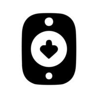 Black color icon of diabetes check machine. Glucose meter device illustration. vector