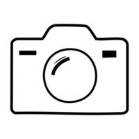 Camera icon on white background. Digital photo capture device outline illustration. vector