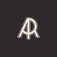A minimalist lettermark logo combining A and R with soft curves and a monochrome elegant style. vector