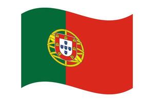Wavy national flag of Portugal, isolated on a transparent background. Flag of Portuguese Republic. High quality illustration. vector