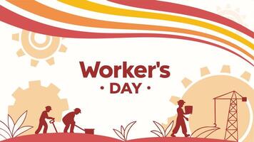 illustration of workers silhouettes with sunburst in the background, Labour Day concept, Happy Labour Day, Labor Day, May Day vector