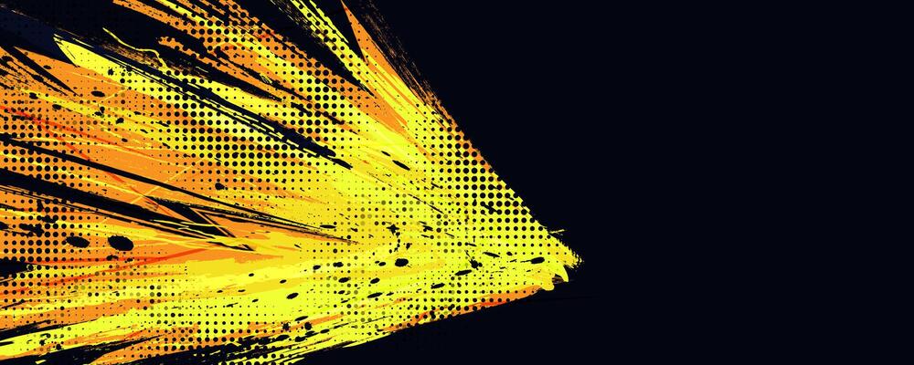 Sport Background with Cyan and Purple Brush Strokes and Halftone Style