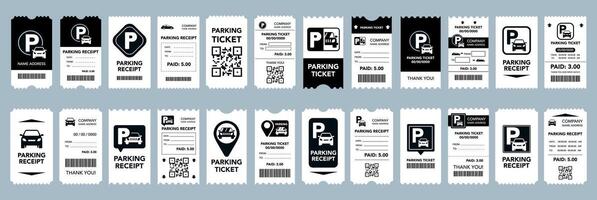 Editable Parking Zone Ticket and Permit Set vector