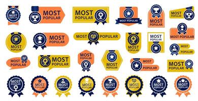 Most Popular Badge Collection for Promotion. Editable Set of Labels and Signs vector