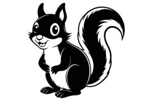 squirrel silhouette on white background vector