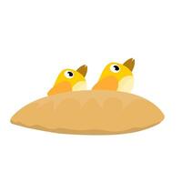 The baby bird. Bird in the nest vector