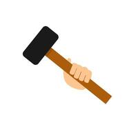 A hammer. A hand with a hammer vector