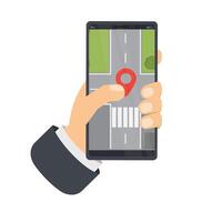 Using a mobile phone for navigation. Location detection vector