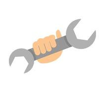 Wrench. A hand with a wrench vector