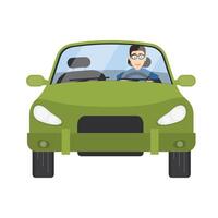 Man is the driver of the car. Drive a vehicle vector