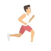 Man running in gym shorts. A man runs vector