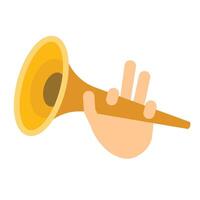 A musical pipe. A musical pipe in his hand plays a melody vector