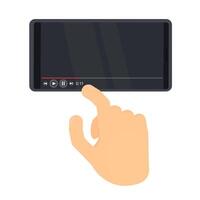 Watching videos on your phone. Playback is a pause when watching vector