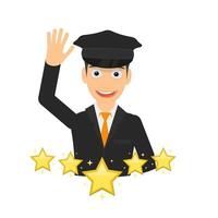 Driver's rating. Star rating of popularity vector
